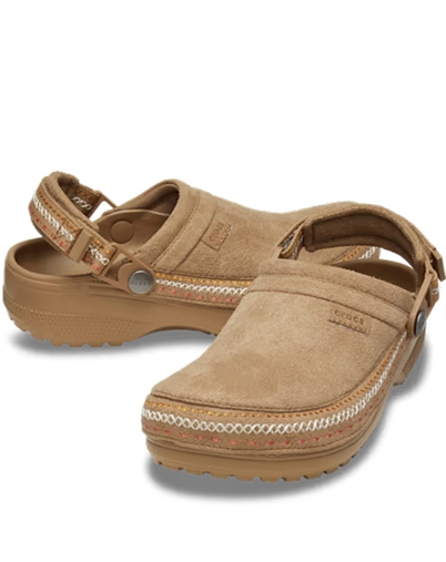 Crocs - Crafted Vegan Suede Stitch Clog - Sepia